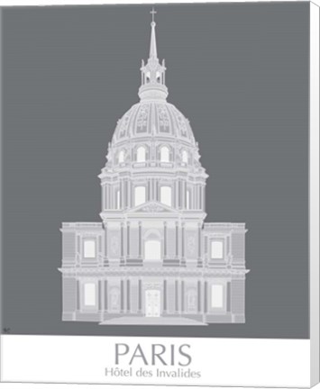 Framed Paris Les Invalides Monochrome Print