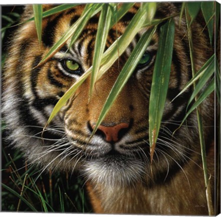 Framed Tiger - Emerald Forest Print