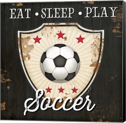 Framed Eat, Sleep, Play, Soccer Print