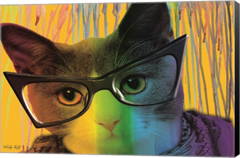 Framed Cat in Glasses Print