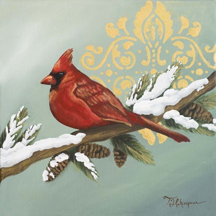 Framed Winter Red Bird II Print