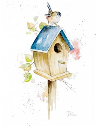 Framed Bird House I Print