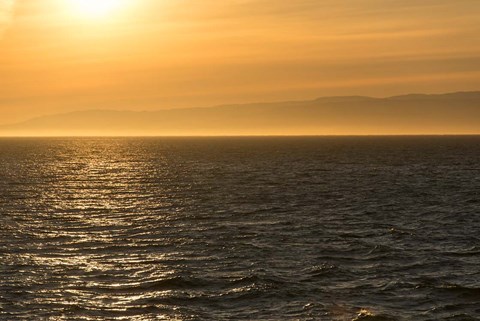 Framed Evening Light At The Strait Of Juan De Fuca Print