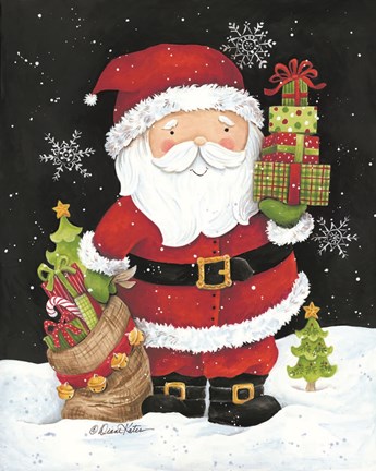 Framed Santa Claus with Presents Print