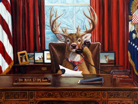 Framed Buck Stops Here Print