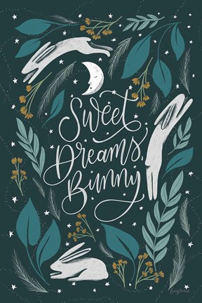 Framed Sweet Dreams Bunny II Print