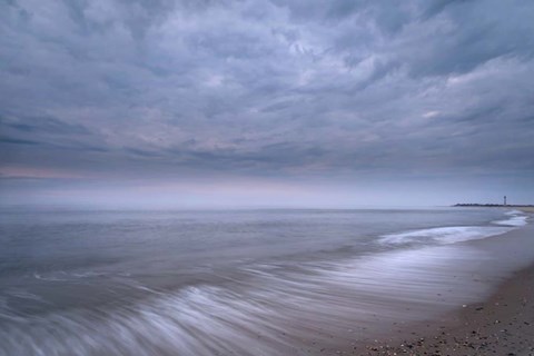 Framed Stormy Beach, Cape May National Seashore, NJ Print