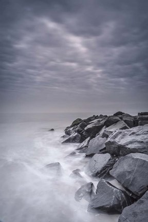 Framed Stormy Shoreline, Cape May National Seashore, NJ Print