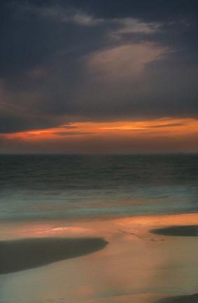 Framed Overcast Sunrise at Cape May National Seashore, NJ Print