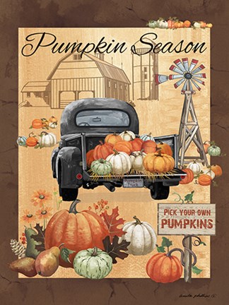 Framed Pumpkin Season III Print