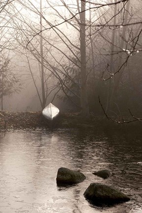 Framed Silvered Morning Pond Print