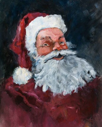 Framed Jolly Santa Print