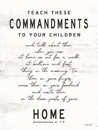 Framed Teach These Commandments Print