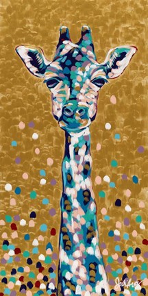 Framed Golden Girl Giraffe Print