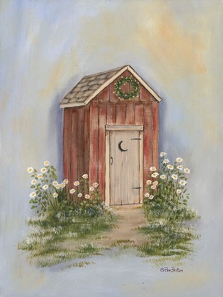 Framed Country Outhouse II Print