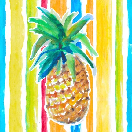 Framed Vibrant Pineapple I Print