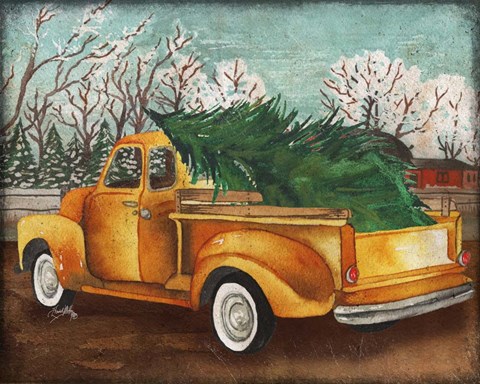 Framed Yellow Truck and Tree III Print