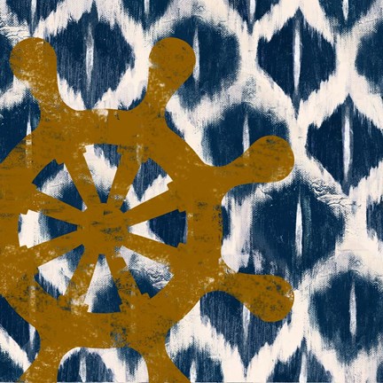 Framed Nautical Ikat II Print