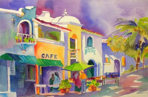 Framed Cozumel Shops Print