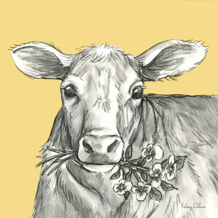 Framed Cow 2 Print