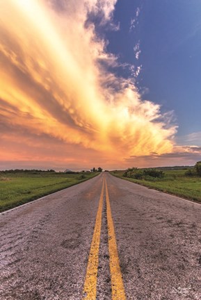 Framed Road and Sky Meeting Print