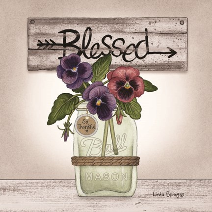 Framed Pansy Blessing Print