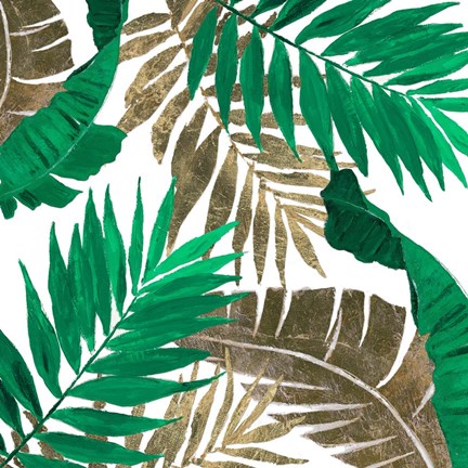 Framed Modern Jungle Leaves Close Up I Print