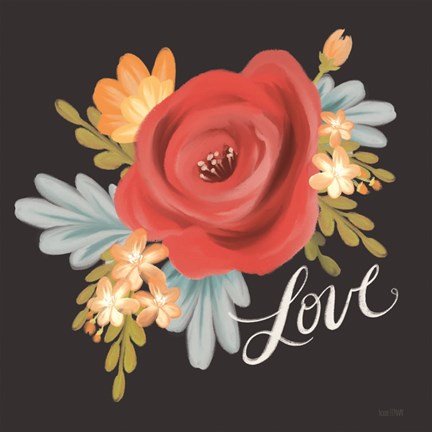 Framed Love Floral Print