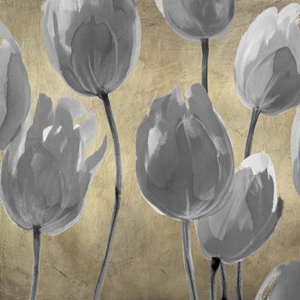 Framed Grey Tulips I Print