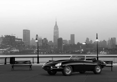 Framed Vintage Spyder in NYC (BW) Print