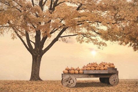 Framed Autumn Leaves and Pumpkins Please Print