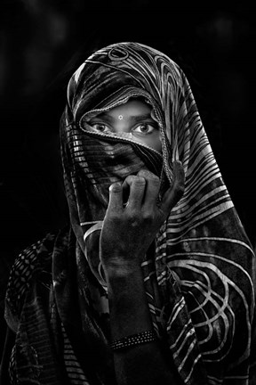 Framed Street Portrait in a Village Close to Delhi Print