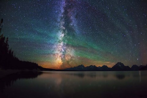 Framed Airglow Jackson Lake Tetons Print