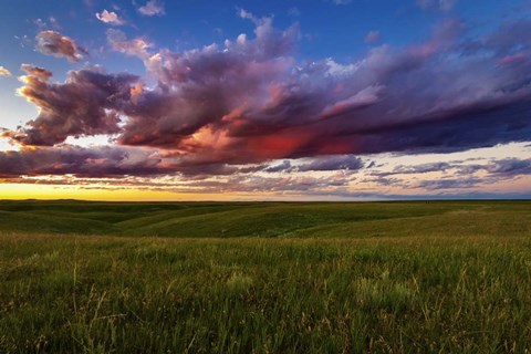 Framed Sunset Over the Plains Print