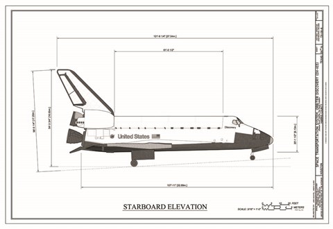 Framed Discovery Starboard Elevation Print