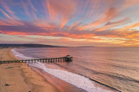 Framed Pier Sunset Print