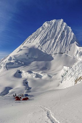 Framed Mountaineers, Alpamayo Mountain in Peru Print