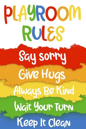 Framed Playroom Rules Print