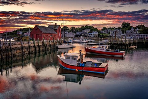 Framed Sunrise in Rockport Print