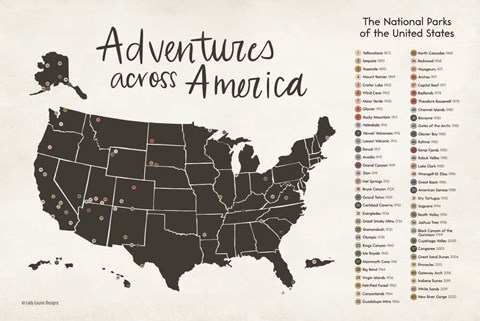 Framed Adventures Across America Print