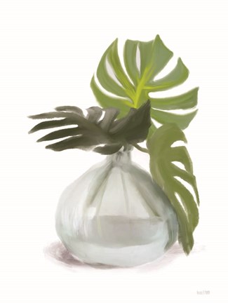 Monstera Leaf Vase Art by House Fenway at FramedArt.com
