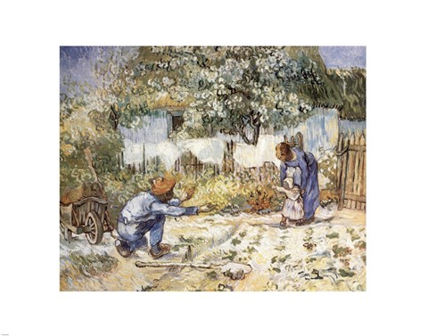 Framed First Steps (after Millet), c.1890 Print