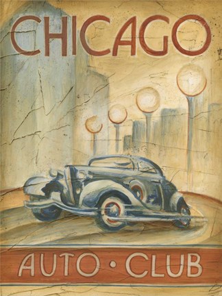 Framed Chicago Auto Club Print