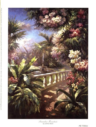 Framed Paradise Fountain Print