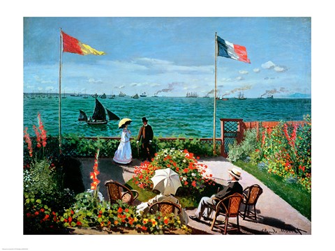 Framed Terrace at Sainte-Adresse, 1867 Print