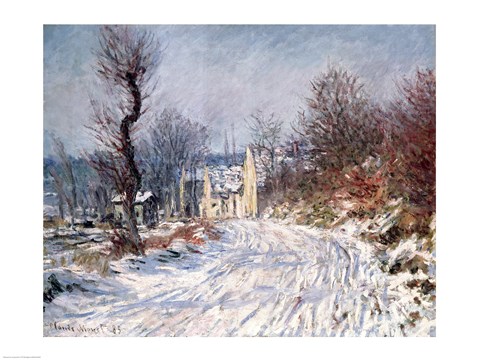 Framed Road to Giverny, Winter, 1885 Print