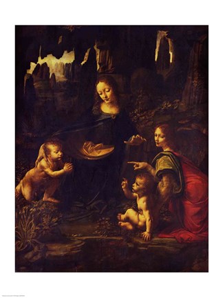 Framed Madonna of the Rocks, c.1478 Print