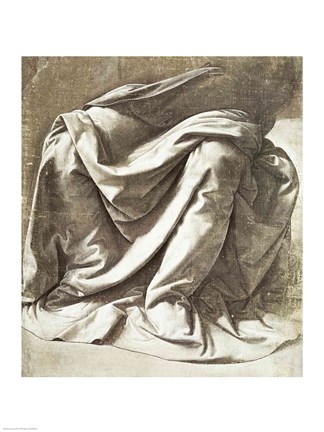 Framed Drapery study for a Seated Figure Print