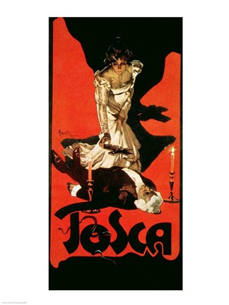 Framed Poster advertising a performance of Tosca, 1899 Print