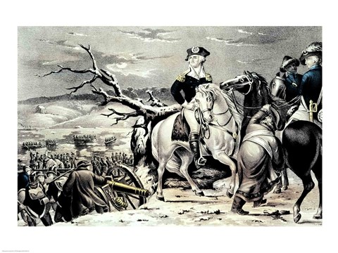 Framed George Washington crossing the Delaware Print